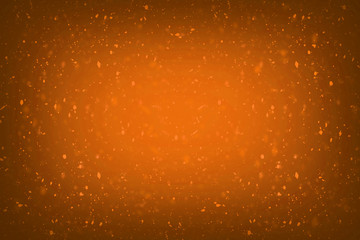 Abstract honey orange blur glitter confetti golden bokeh splash lights with sparkle dust composition background for celebration, party. Luxury rich texture. Effect shine dust background illustration