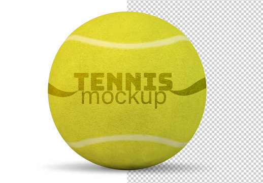 Tennis Ball Isolsated on White Mockup