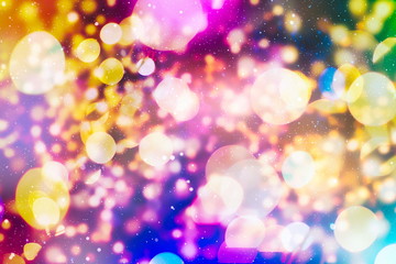 Festive Christmas background. Elegant abstract background with bokeh defocused lights and stars