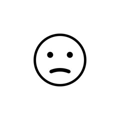 Sad smile icon isolated on white background. Vector illustration.