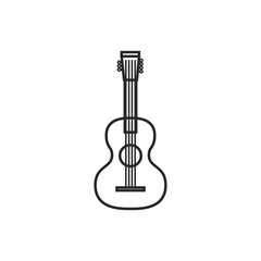 Acoustic guitar illustration. Musical instrument vector outline icon