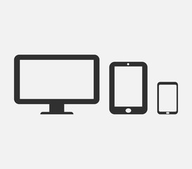 Devices icon isolated on white background. Vector illustration.