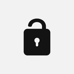 Lock icon isolated on white background. Vector illustration.