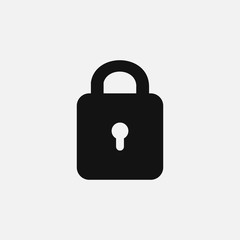 Lock icon isolated on white background. Vector illustration.