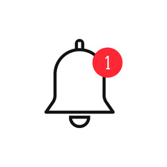 Bell icon isolated on white background. Vector illustration.