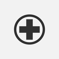 Plus icon isolated on white background. Vector illustration.