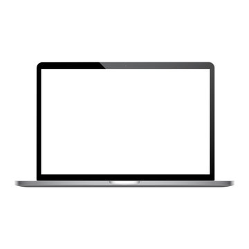 vector realistic laptop mockup with empty white screen
