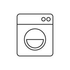 loaded washing machine illustration. Laundry vector outline icon 