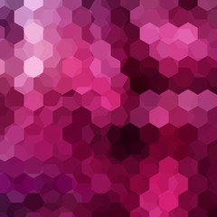 Fototapeta na wymiar Vector background with pink, purple hexagons. Can be used in cover design, book design, website background. Vector illustration