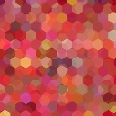Geometric pattern, vector background with hexagons in pink, orange tones. Illustration pattern