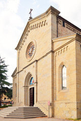 San Giustino, Italy. Facade of catholic church in San Giustino (Chiesa arcipretale di San Giustino).