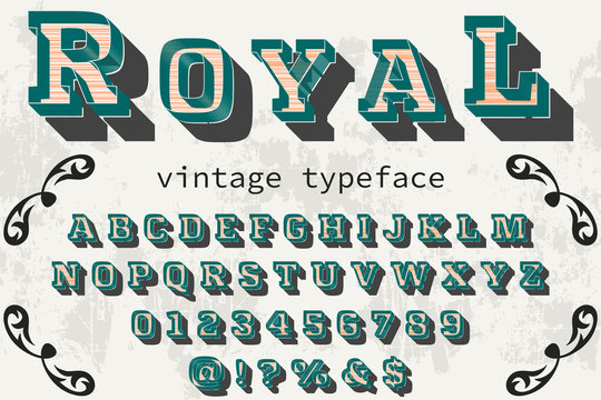 Retro Typography Vector Illustration.Outlined Typeface