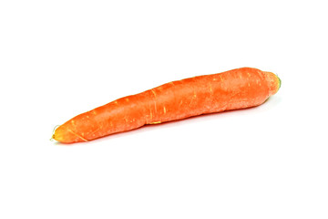 Ripe carrot fruit on a white background