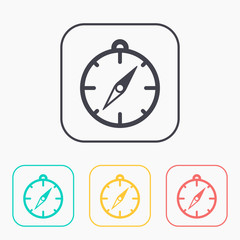 Compass illustration. Navigation vector color icon set.