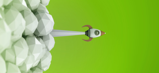 Rakete beim Start - Konzept Erfolg und Karriere