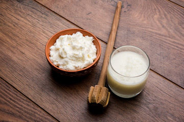 Homemade white Butter or Makhan/Makkhan in Hindi, served in a bowl. selective focus