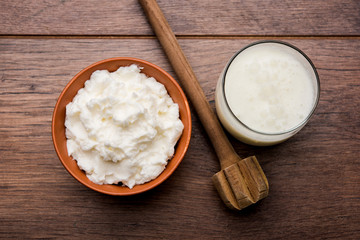 Homemade white Butter or Makhan/Makkhan in Hindi, served in a bowl. selective focus