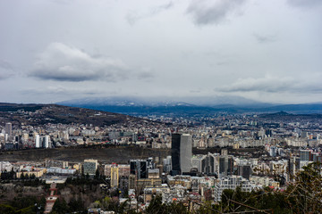 View to Tbilisi city from the hill top