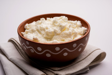Homemade white Butter or Makhan/Makkhan in Hindi, served in a bowl. selective focus