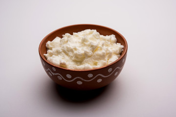 Homemade white Butter or Makhan/Makkhan in Hindi, served in a bowl. selective focus