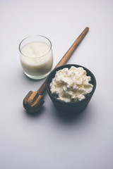 Homemade white Butter or Makhan/Makkhan in Hindi, served in a bowl. selective focus