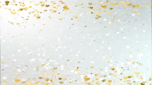glittering heart shapes from firework bursts. computer generated seamless loop abstract animation.