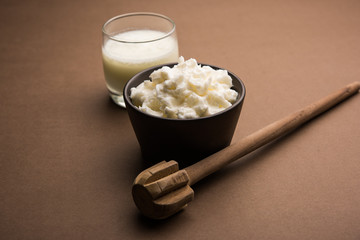 Homemade white Butter or Makhan/Makkhan in Hindi, served in a bowl. selective focus