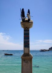 February 16, 2019. Krabi, Phi Phi, Thailand. Sculpture on the island.