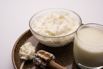 Homemade white Butter or Makhan/Makkhan in Hindi, served in a bowl. selective focus