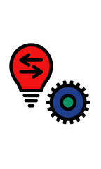 Flat icon. Gear and lamp