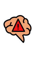 Flat icon. Brain attention