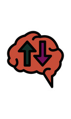 Flat icon. Brain moving