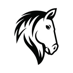 Elegance head horse Silhouette Design logo Icon - Vector