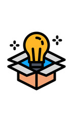 Flat icon. Creative box
