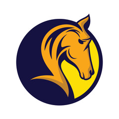 Elegance head horse Design logo Icon - Vector