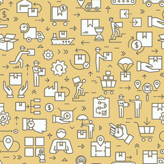 Seamless color patterns on the theme of logistics.
