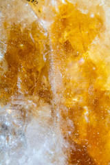 Extreme Close Up of An Citrine Crystal Quartz Abstract
