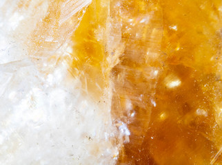Extreme Close Up of An Citrine Crystal Quartz Abstract