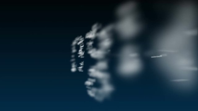 Deep blue background with different words, which deal with design. Close up. Copy space. 3D. Animatiom. 4K.