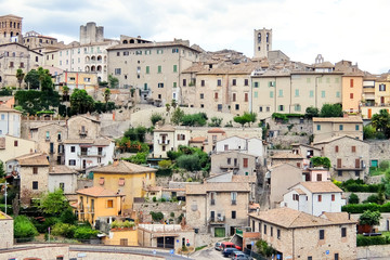 Fototapeta na wymiar Narni, Italy. Beautiful view of historic center of the small ancient hilltown Narni