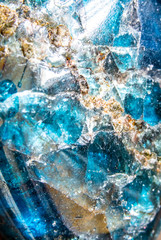 Extreme Close Up Of Blue Quartz Crystal