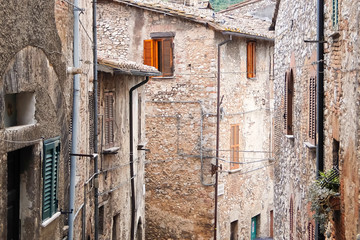 Fototapeta premium Narni, Italy. Beautiful old street in historic center of ancient hilltown Narni