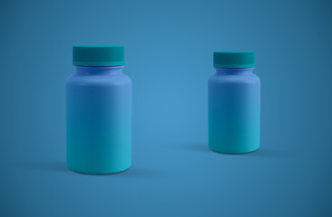 Modern Vitamin or pills bottle 3d render gradient background