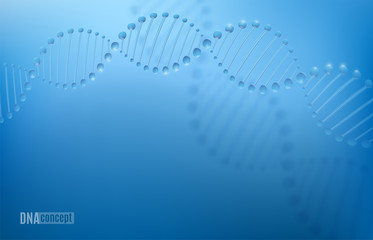 DNA science technology vector background for biomedical, health, chemistry design. Chromosome concept. 3D style pattern in dark blue color