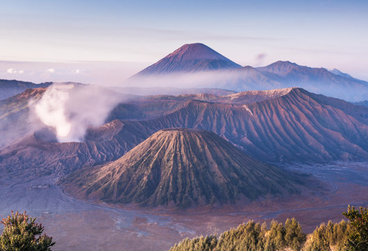 Amazing view of high mountains and blue sky