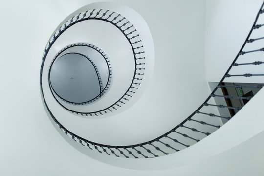 Modern spiral stairs indoors 