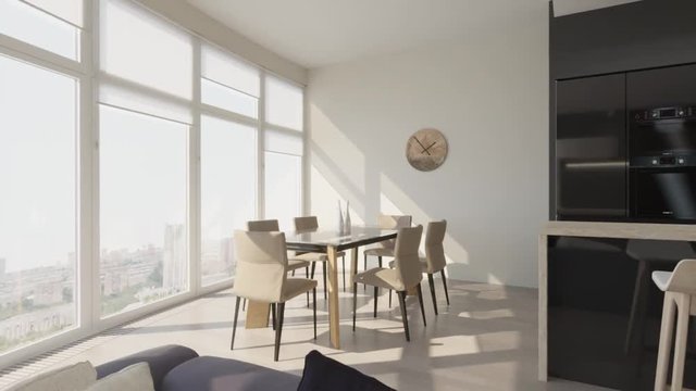 3D render the interior of the living room in a modern style