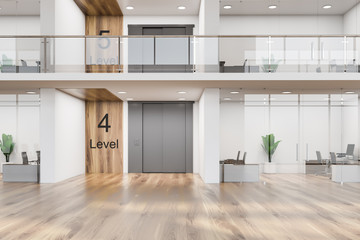 Modern office with elevator hall