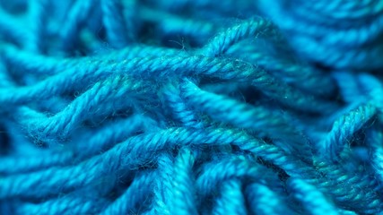 Blue cotton on sewing detail background