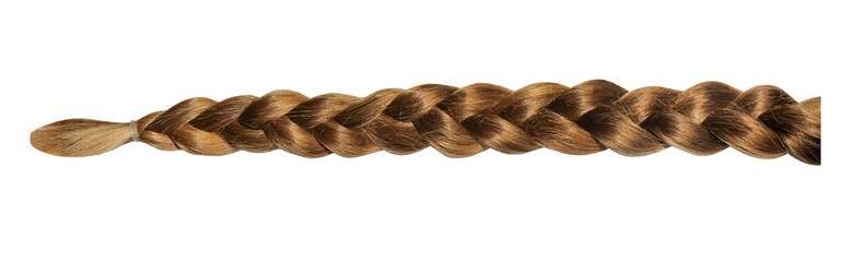 Female blond brown plait isolated
